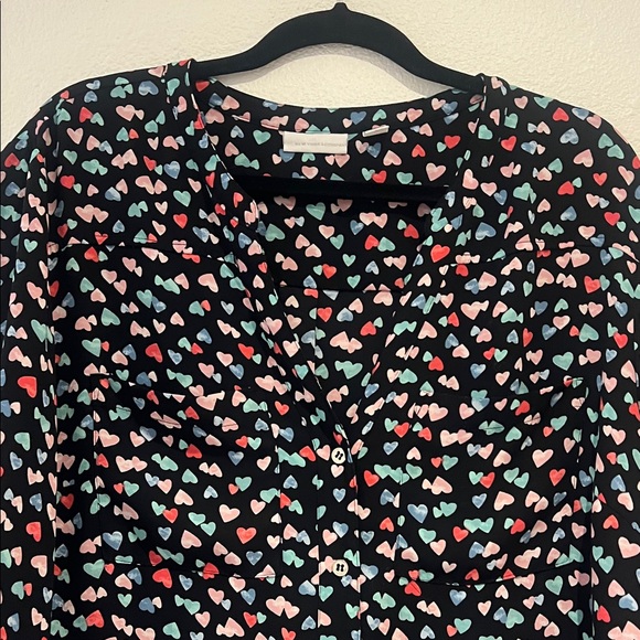 New York & Company Black Heart Print Blouse - Picture 3 of 8